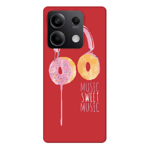Xiaomi Redmi Note 13Pro 5G Donut earphone Red Colored Silicone TPU Θήκη