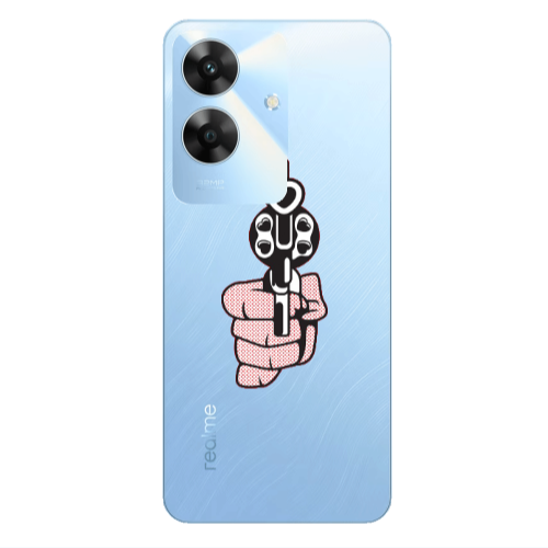 Realme Note 60 Heart gun Transparent Silicone TPU Θήκη