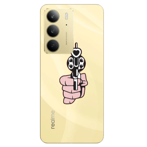 Realme C 75 Heart gun Transparent Silicone TPU Θήκη