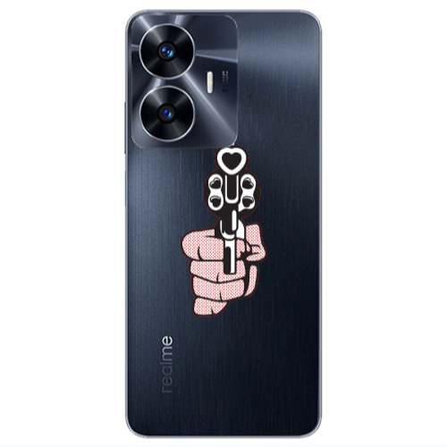 Realme Note 50 Heart gun Transparent Silicone TPU Θήκη