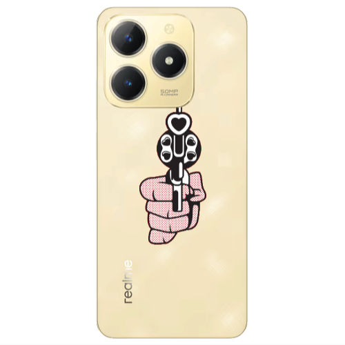 Realme C61 Heart gun Transparent Silicone TPU Θήκη