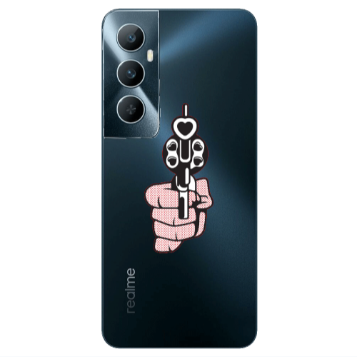 Realme C65 Heart gun Transparent Silicone TPU Θήκη