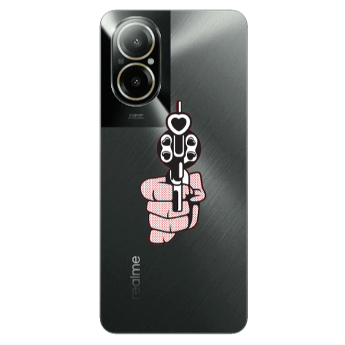Realme C67 Heart gun Transparent Silicone TPU Θήκη