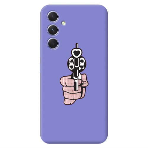 Samsung A36 Heart gun Purple Colored Silicone TPU Θήκη