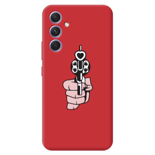 Samsung A36 Heart gun Red Colored Silicone TPU Θήκη
