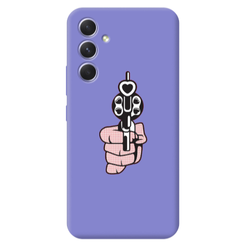 Samsung A56 Heart gun Purple Colored Silicone TPU Θήκη