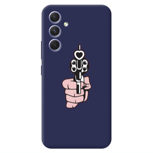 Samsung A56 Heart gun Dark blue Colored Silicone TPU Θήκη