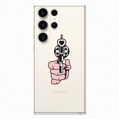 Samsung S25 Ultra Heart gun Transparent Silicone TPU Θήκη