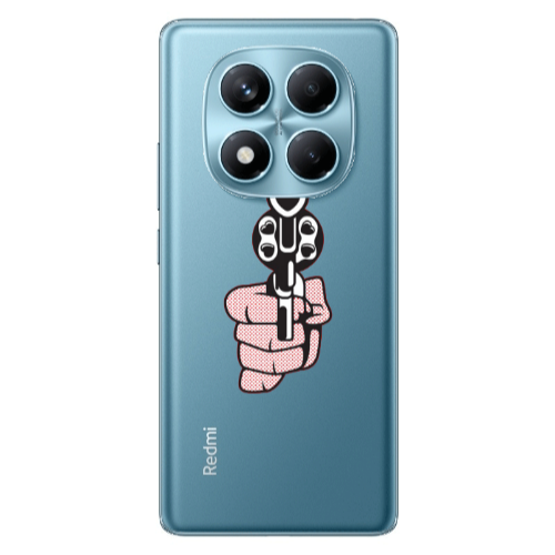 Xiaomi Redmi Note 14 Pro Heart gun Transparent Silicone TPU Θήκη