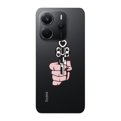 Xiaomi Redmi Note 14 Heart gun Transparent Silicone TPU Θήκη