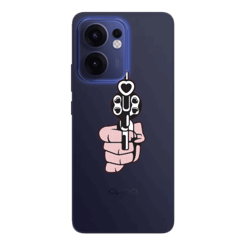 Oppo Reno13 FS Heart gun Transparent Silicone TPU Θήκη