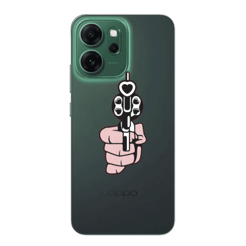 Oppo Reno 14 FS Heart gun Transparent Silicone TPU Θήκη