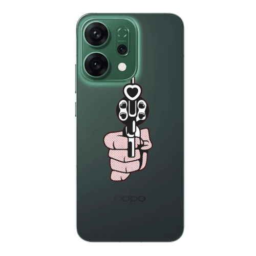 Oppo RENO 14 Heart gun Transparent Silicone TPU Θήκη