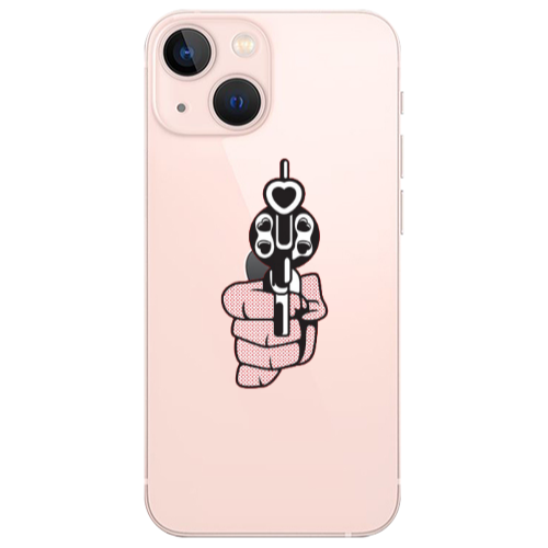 Apple iPhone 13 Heart gun Transparent Silicone TPU Θήκη