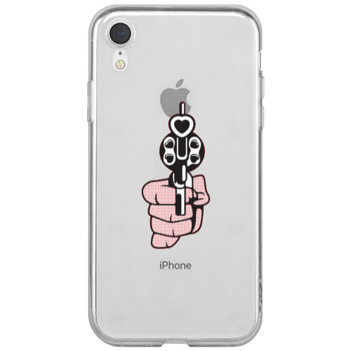 Apple iPhone Xr Heart gun Transparent Silicone TPU Θήκη