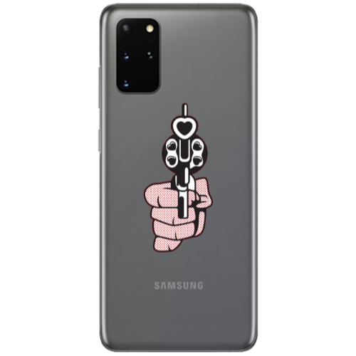 Samsung S20 Plus Heart gun Transparent Silicone TPU Θήκη