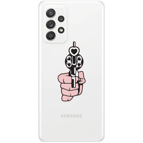 Samsung A53 Heart gun Transparent Silicone TPU Θήκη