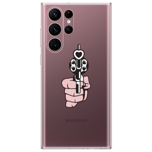 Samsung S22 Ultra Heart gun Transparent Silicone TPU Θήκη