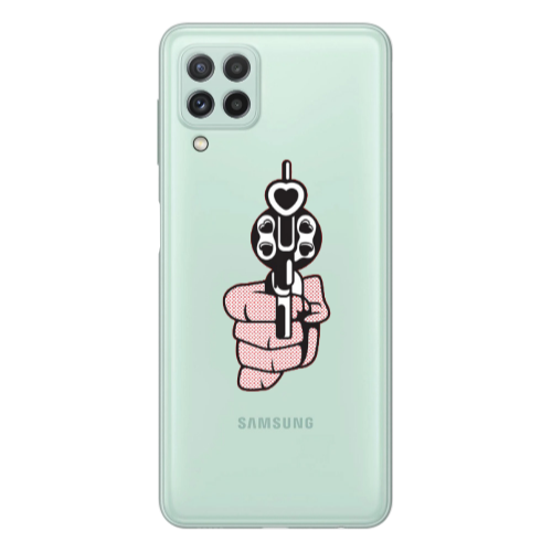 Samsung A22 4G Heart gun Transparent Silicone TPU Θήκη