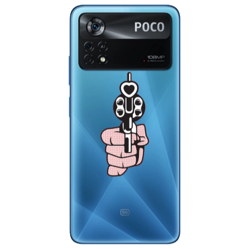 Xiaomi Poco X4 Pro Heart gun Transparent Silicone TPU Θήκη