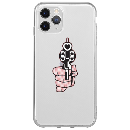 Apple iPhone 13 Pro Heart gun Transparent Silicone TPU Θήκη
