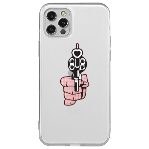 Apple iPhone 12 Pro Heart gun Transparent Silicone TPU Θήκη