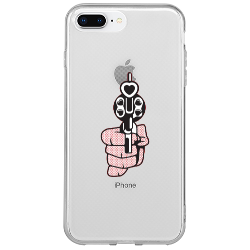 Apple iPhone 7 Plus Heart gun Transparent Silicone TPU Θήκη