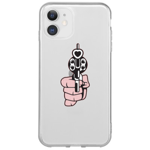 Apple iPhone 12 Mini Heart gun Transparent Silicone TPU Θήκη