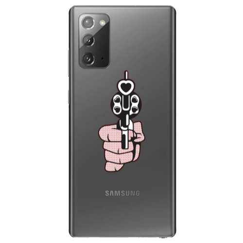 Samsung Note 20 Heart gun Transparent Silicone TPU Θήκη