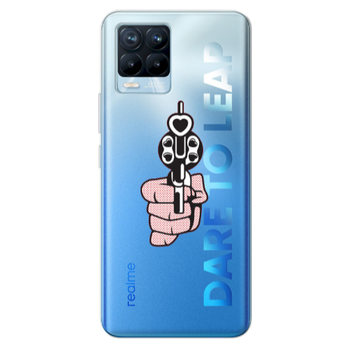 Realme 8 Pro Heart gun Transparent Silicone TPU Θήκη