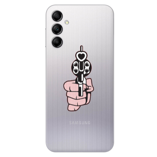 Samsung A24 Heart gun Transparent Silicone TPU Θήκη