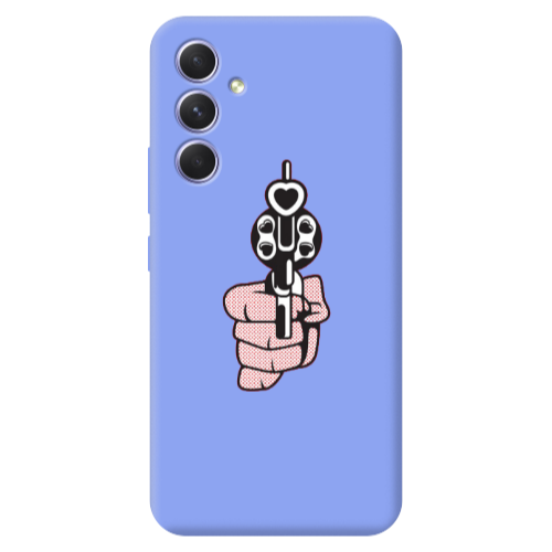 Samsung A54 Heart gun Light Purple Colored Silicone TPU Θήκη