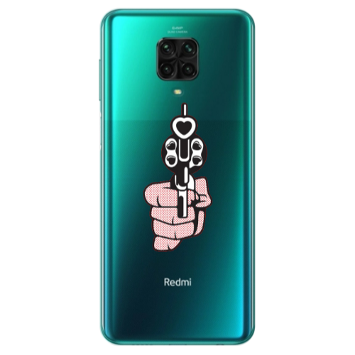 Xiaomi Redmi Note 9S Heart gun Transparent Silicone TPU Θήκη