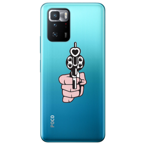 Xiaomi Poco X3 GT Heart gun Transparent Silicone TPU Θήκη