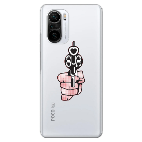Xiaomi Poco F3 Heart gun Transparent Silicone TPU Θήκη