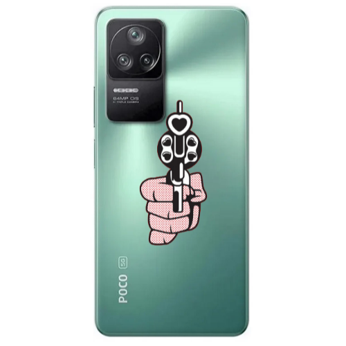 Xiaomi Poco F4 Heart gun Transparent Silicone TPU Θήκη