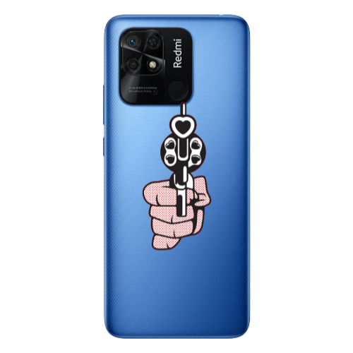 Xiaomi Poco C40 Heart gun Transparent Silicone TPU Θήκη