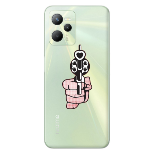Realme C35 Heart gun Transparent Silicone TPU Θήκη