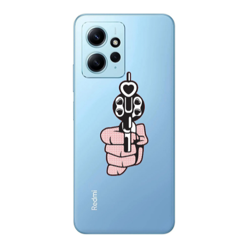 Xiaomi Redmi Note 12 4G Heart gun Transparent Silicone TPU Θήκη