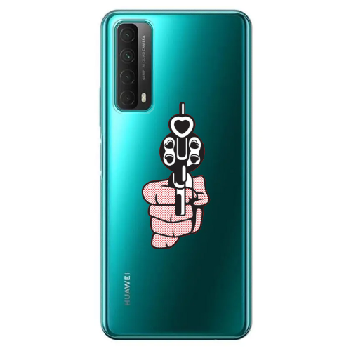 Huawei P Smart 2021 Heart gun Transparent Silicone TPU Θήκη