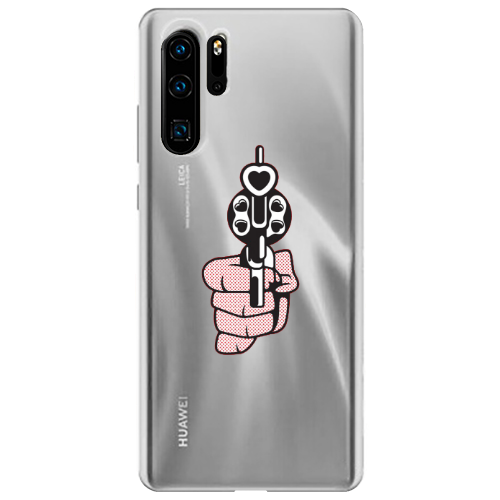 Huawei P30 Pro Heart gun Transparent Silicone TPU Θήκη