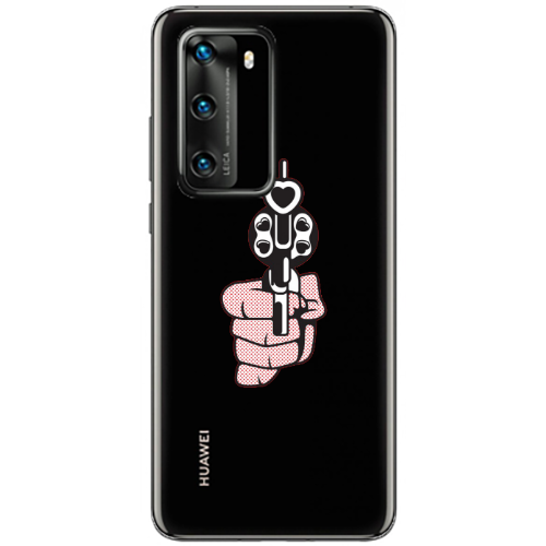 Huawei P40 Heart gun Transparent Silicone TPU Θήκη