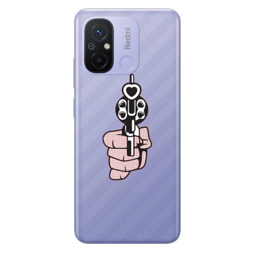 Xiaomi Redmi 12C Heart gun Transparent Silicone TPU Θήκη