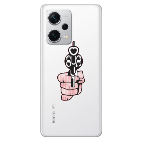 Xiaomi Redmi Note 12 5G Heart gun Transparent Silicone TPU Θήκη