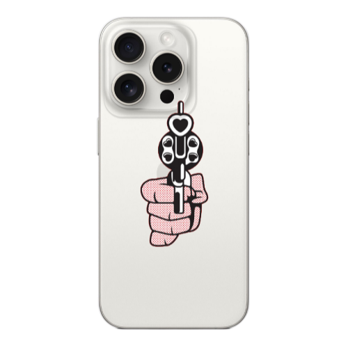 Apple iPhone 15 Pro Heart gun Transparent Silicone TPU Θήκη