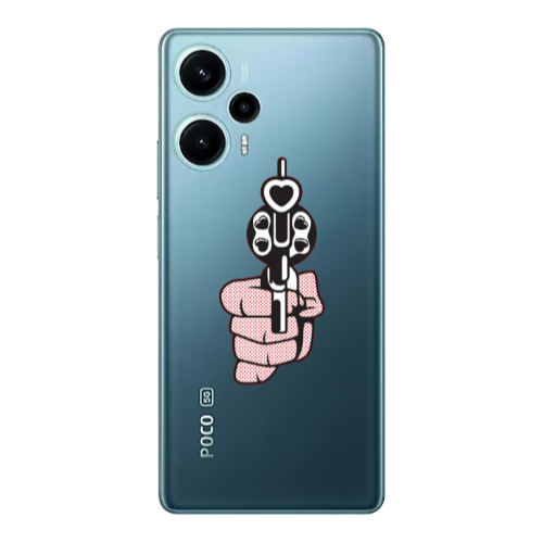 Xiaomi Poco F5 Heart gun Transparent Silicone TPU Θήκη