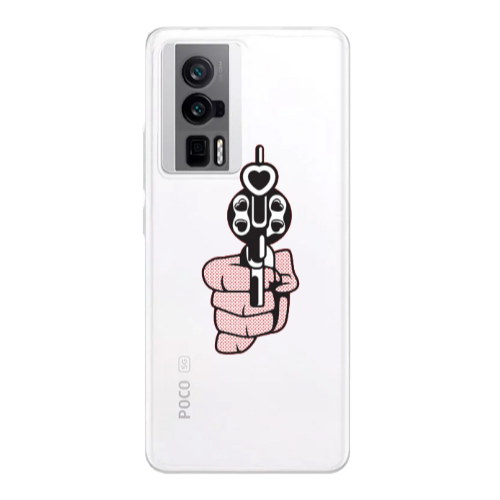 Xiaomi Poco F5 Pro Heart gun Transparent Silicone TPU Θήκη