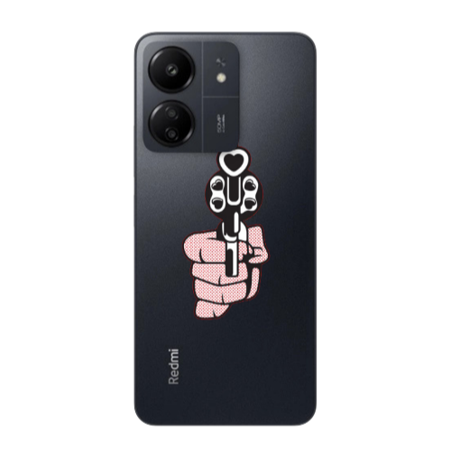 Xiaomi Redmi 13C Heart gun Transparent Silicone TPU Θήκη