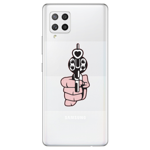 Samsung A42 5G Heart gun Transparent Silicone TPU Θήκη