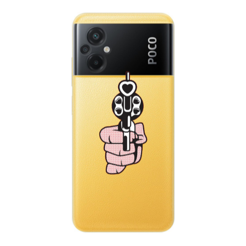 Xiaomi Poco M5 Heart gun Transparent Silicone TPU Θήκη